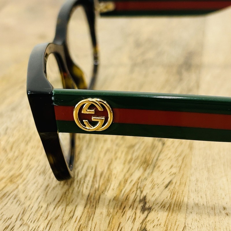 Gucci GG0278O 012 Eyeglasses 55 15 145 Havana Green Red Tortoise Shell Demo gallery
