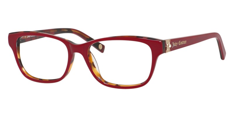 Juicy Couture 154 Eyeglasses 01L9 Red Havana Rectangle 52mm New 100% Authentic