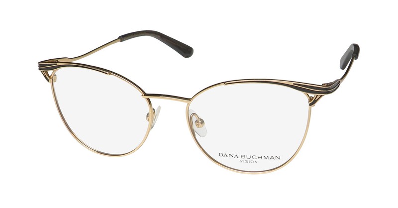 NEW DANA BUCHMAN CAROL SUE GLASSES GOLD BK 49-16-135 FULL-RIM TITANIUM CAT EYE