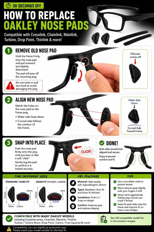 12 Nose Pad For-Oakley Pit Bull,Straightlink,Chainlink,Turbine,Badman,Crosslink gallery