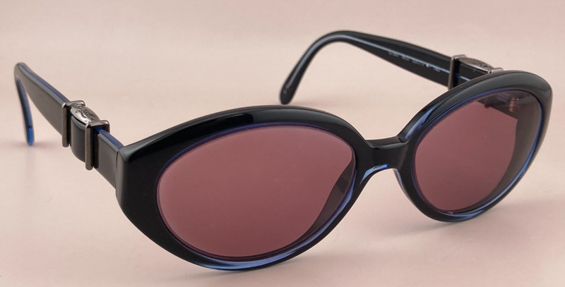 Vintage Chagall Tura Oval Sunglasses FRAME ONLY Italy G 597 Dark Blue 53-17-140