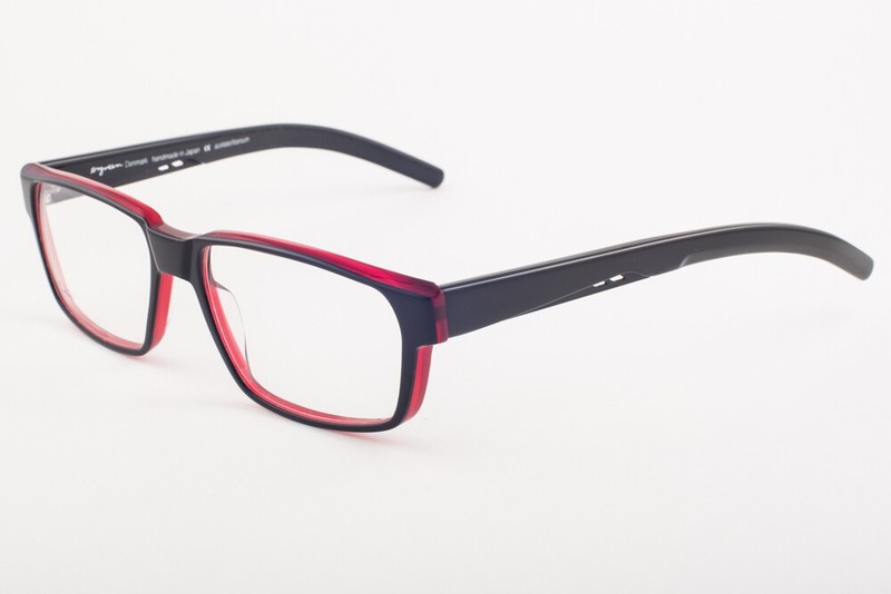 Orgreen MR. ORANGE 162 Laminated Black / Transparent Red Eyeglasses 55mm
