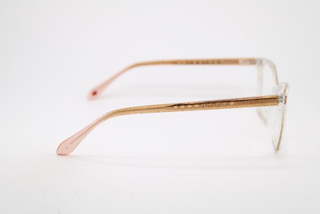NEW LULU GUINNESS L941 CRY CRYSTAL BROWN GLITTER AUTHENTIC EYEGLASSES 50-15 gallery