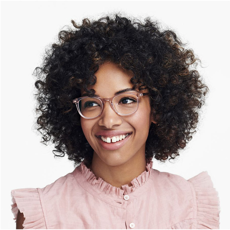 Warby Parker Durand M 668 Rose Water Pink Clear Eyeglasses Frames 48-18-142