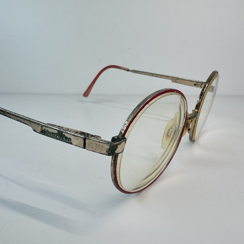 Benetton O12 Vintage Eyeglass Frames Made In Italy 44[]16 120 Round Gold Tone gallery