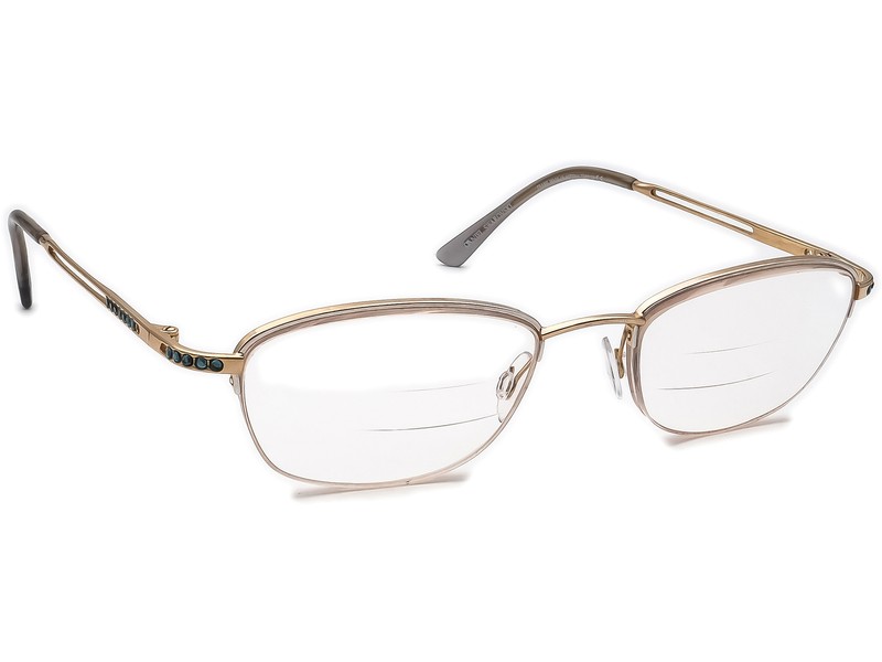 Daniel Swarovski Eyeglasses S074/80 V6053 23KT Gold Plated Half Rim 49[]19 125