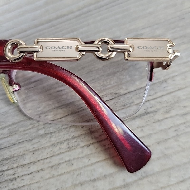 Coach HC 5069TD Titanium 9215 Burgundy Eyeglass Frames 53-16 140mm Half Rim Red gallery