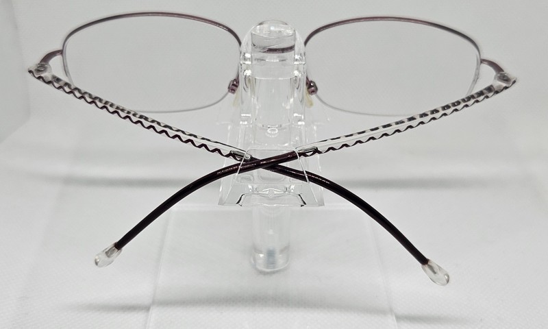 Gloria Vanderbilt Theta Eyeglass Frames Wine Burgundy Metal Replace Lens gallery