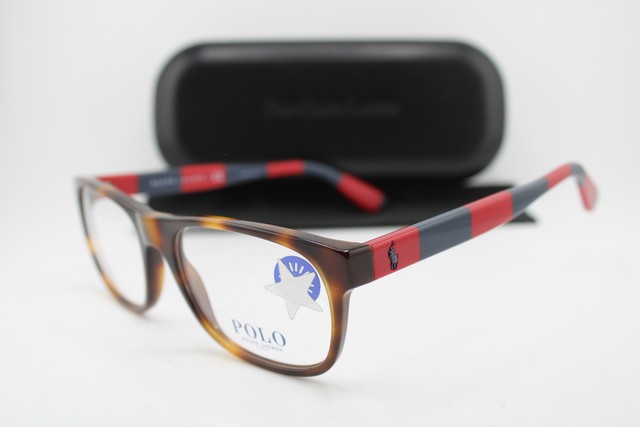 NEW POLO RALPH LAUREN PH 2240 5303 HAVANA RED BLUE AUTHENTIC EYEGLASSES 54-18