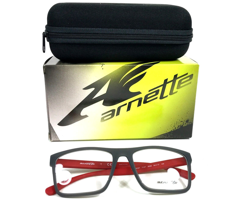 Arnette Eyeglasses Frames MC TWIST 7147 2526 Matte Gray Red Full Rim 54-17-140