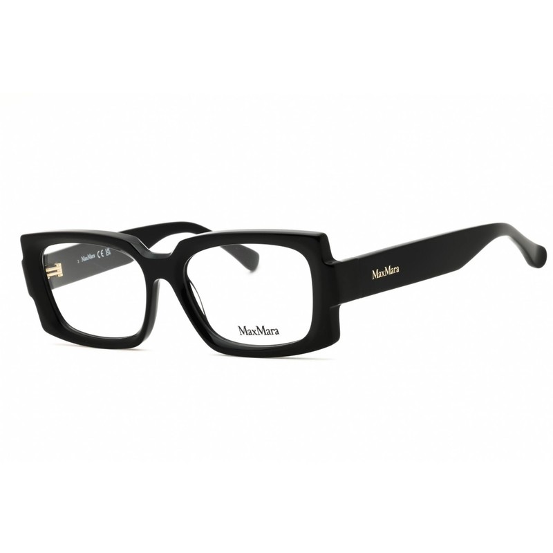 Max Mara Women’s Eyeglasses Shiny Black Acetate Rectangular Full Rim MM5189 001
