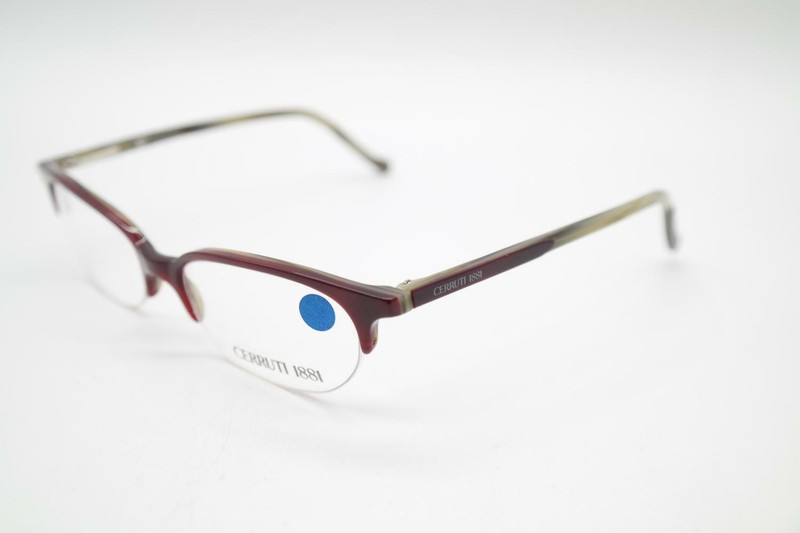 Vintage Cerruti 1881 C 2203 Burgundy Olive Half Rim Glasses Frame NOS gallery