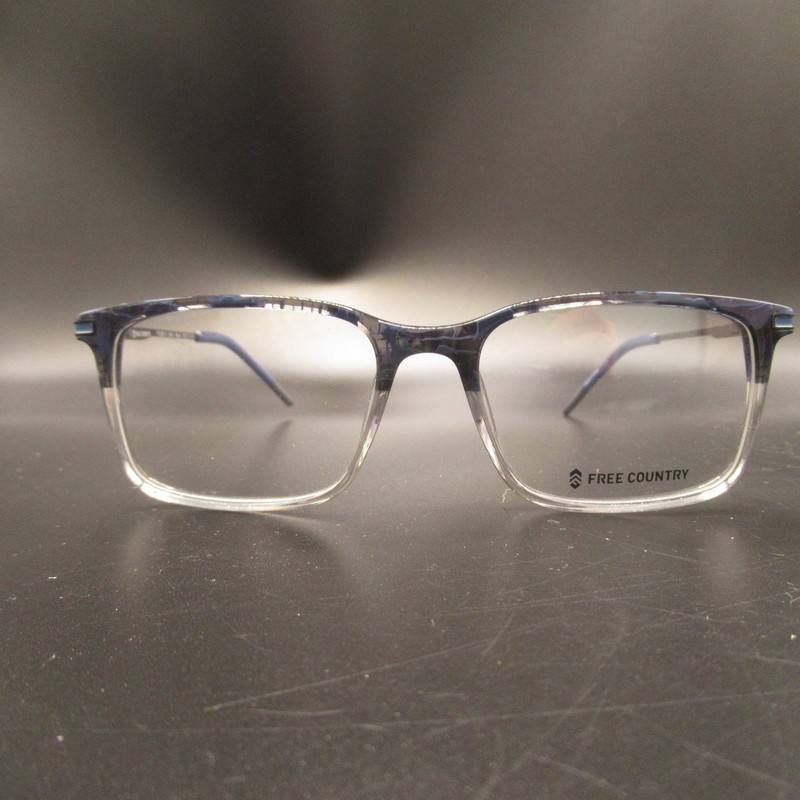 FREE COUNTRY FCB007 Navy Blue Clear Rectangular Eyeglass Frames 51-17-140 Men’s