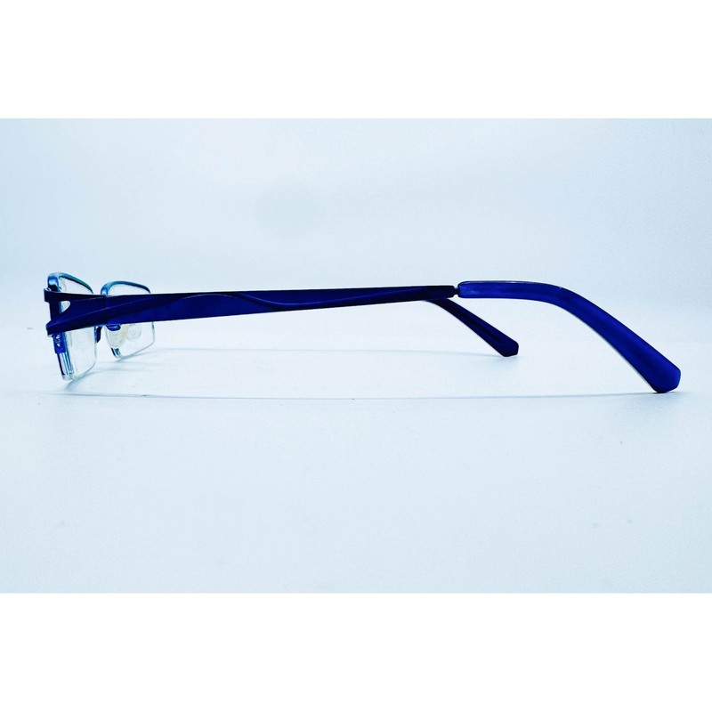 Encore Eyeglasses Mens Blue Semi Rimless Japan Design 411 C58 52-17-135 gallery
