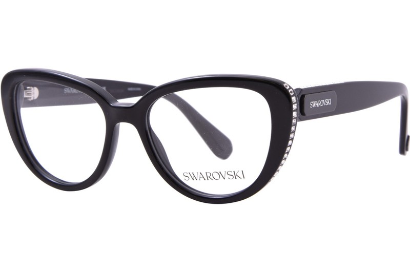 Swarovski SK2014 1010 Eyeglasses Frame Women's Black/Grey Full Rim Cat Eye 52mm