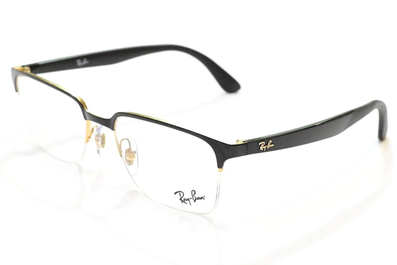 Ray-Ban RX6540I 2991 Black on Gold Optical Eyeglasses Frames 53-19-145 gallery
