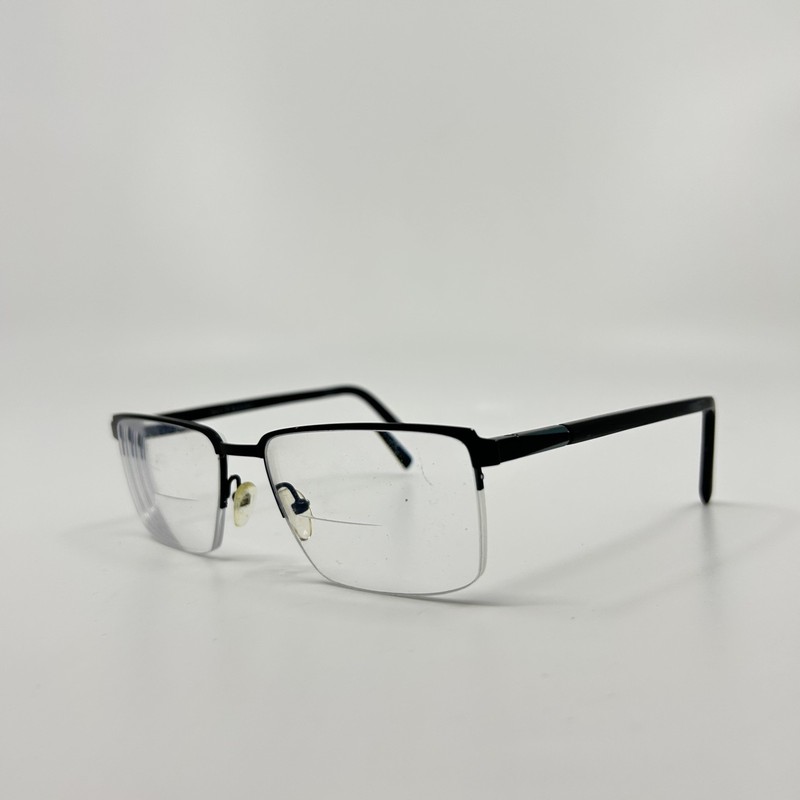 Bulova WINDSOR Black/Green Eyeglasses Frames Half Rim 56-18-145 5064 gallery