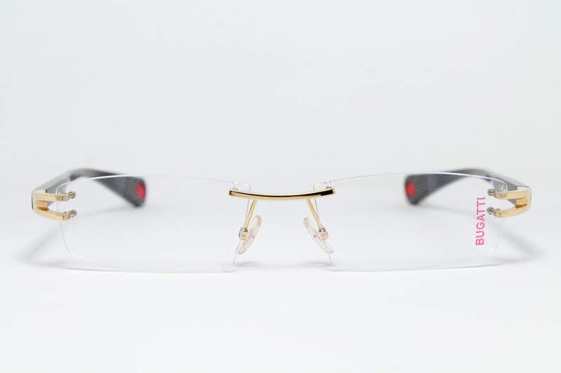 BUGATTI 408 c03 Gold Filled Buffalo Horn Vintage Eyeglasses Rimless 810206523