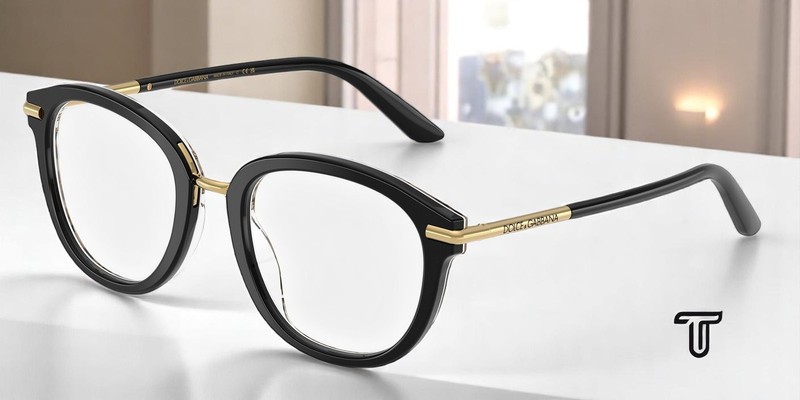 DOLCE & GABBANA DG3410 3299 Top Black On Leo Demo Lens 52 mm Women’s Eyeglasses