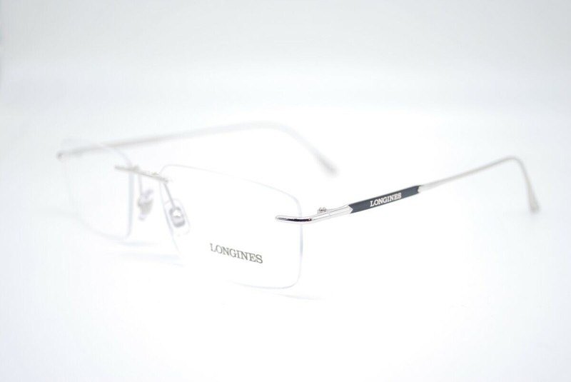 Longines LG5001-H 016 Silver/Black Optical Eyeglasses Rimless Frame 56-16-145 gallery