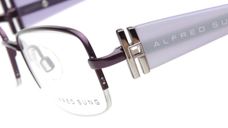 NEW ALFRED SUNG AS 4858 LAV CEN LAVENDER EYEGLASSES GLASSES AS4858 51-18-130mm gallery