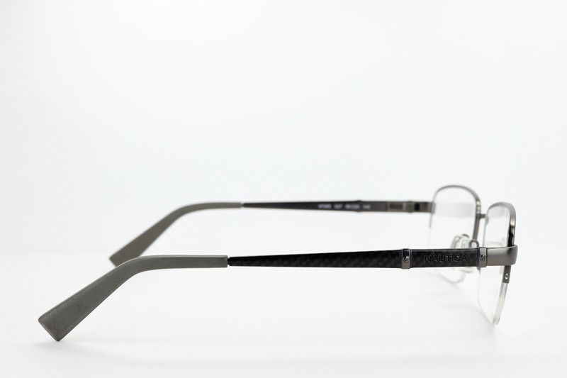 NAUTICA N7265 027 Gunmetal 56-20-140 Half Rimless Eyeglass Frame Flex Hinge N143 gallery
