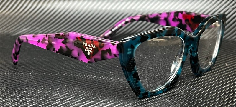 PRADA PR 09YV 06Z1O1 Teal Tortoise Green Women's 54 mm Eyeglasses gallery