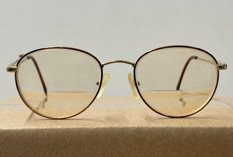 VTG Charmant 8000 Eyeglasses Frames Round Oversize Gold Brown Tortoise 52-20-140