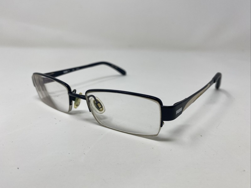 Puma PU15406 BK 48-17-130 Black Metal Half Rim Eyeglasses Frame CI84 gallery