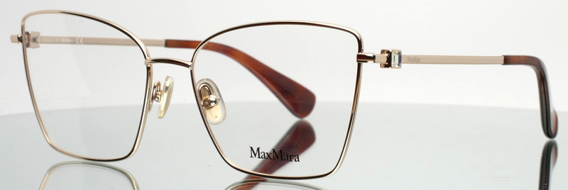MAX MARA MM5048 028 Shiny Rose Gold Womens Cat Eye Eyeglasses 55-16-140 B:44