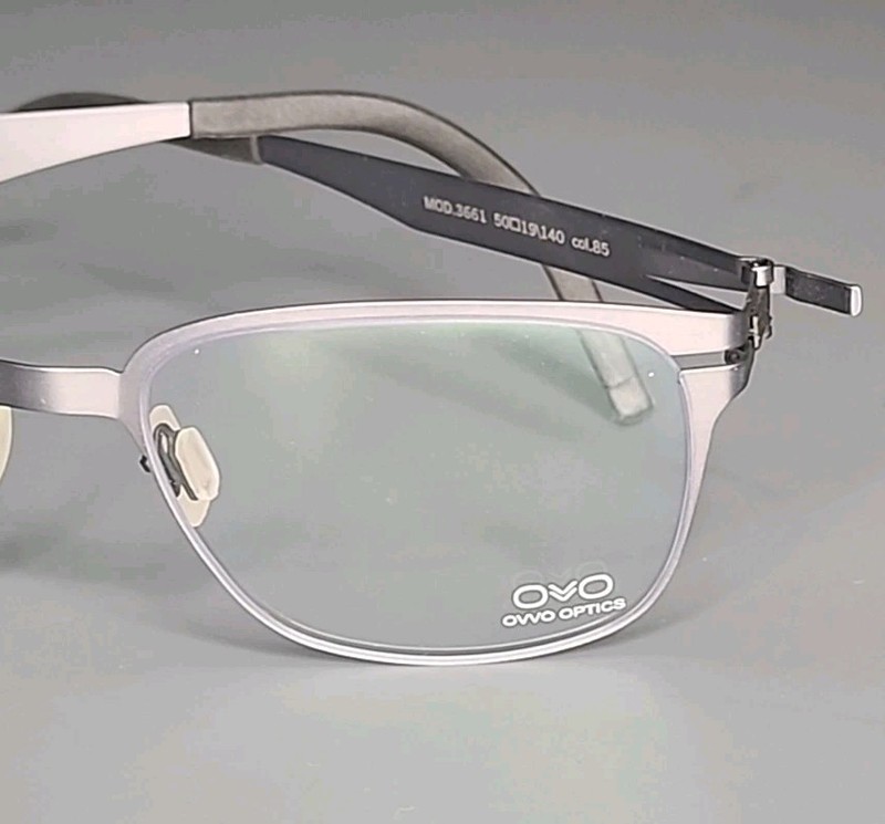Handmade OVVO Optics 3661 Graphite Lightweight Titanium Eyeglass Frame 50/19/140 gallery