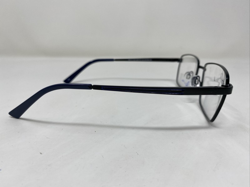 Modern AGENT MATTE BLACK/BLUE 56-17-140 Metal Full Rim Eyeglasses Frame B710 gallery
