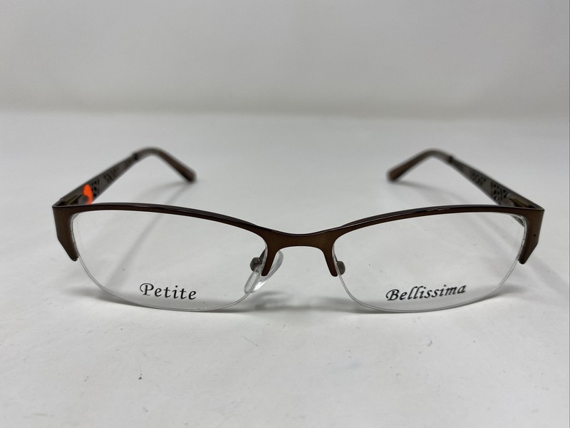 Bellissima BL 1029 2027 49-15-135 Mocha Brown Half Rim Eyeglasses Frame -T41