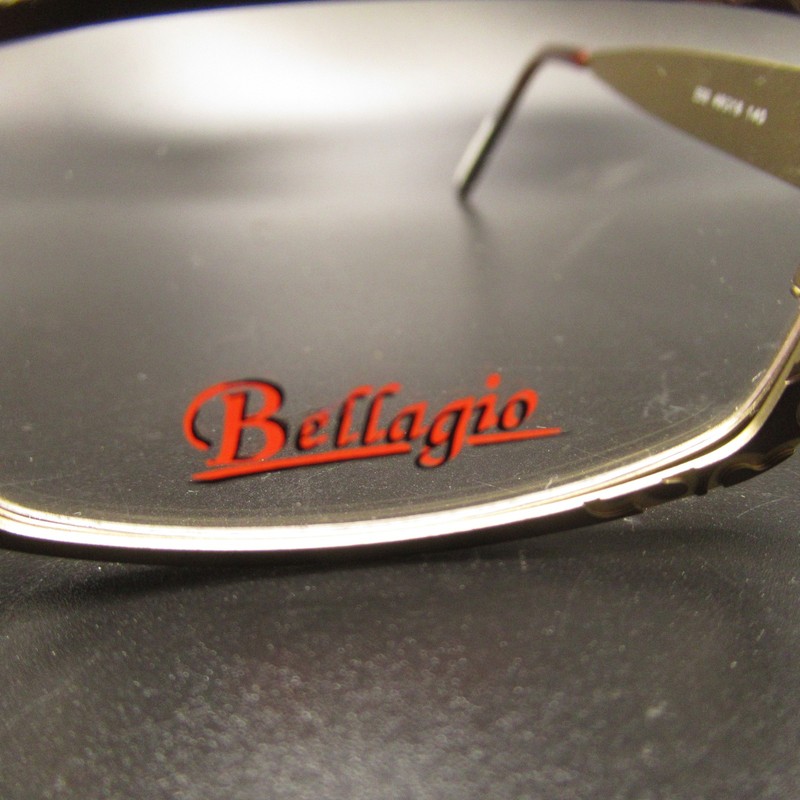 Bellagio 530 Rectangle Eyeglass Frames 49-18-140 Brown Gold Patterned Full Rim gallery