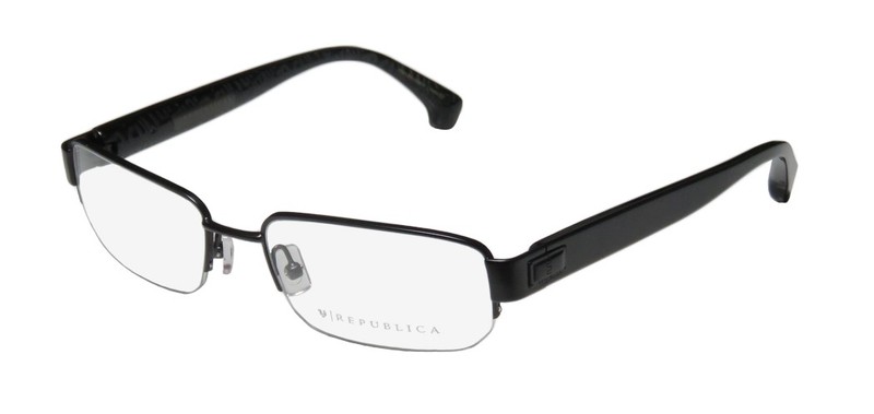 NEW REPUBLICA MANCHESTER GLASSES BK RECTANGULAR MENS METAL & PLASTIC 55-18-143
