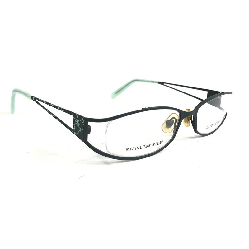 Laura Ashley Eyeglasses Frames Dove Addison Blue Floral Semi Rim 54-18-135 gallery