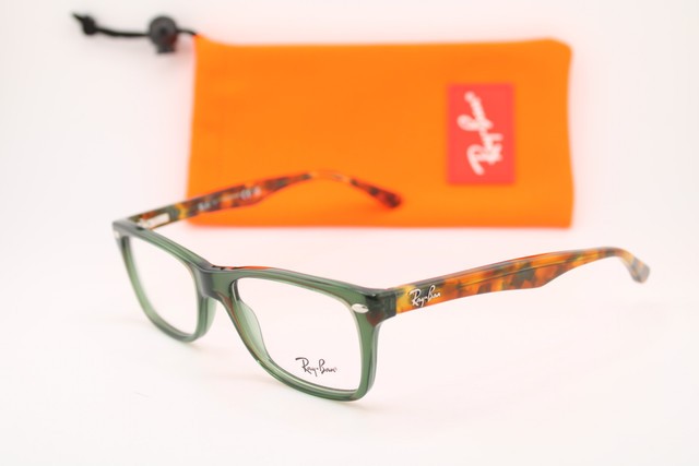 NEW RAY-BAN RB 5228 5630 GREEN HAVANA CLEAR AUTHENTIC EYEGLASSES 50-17