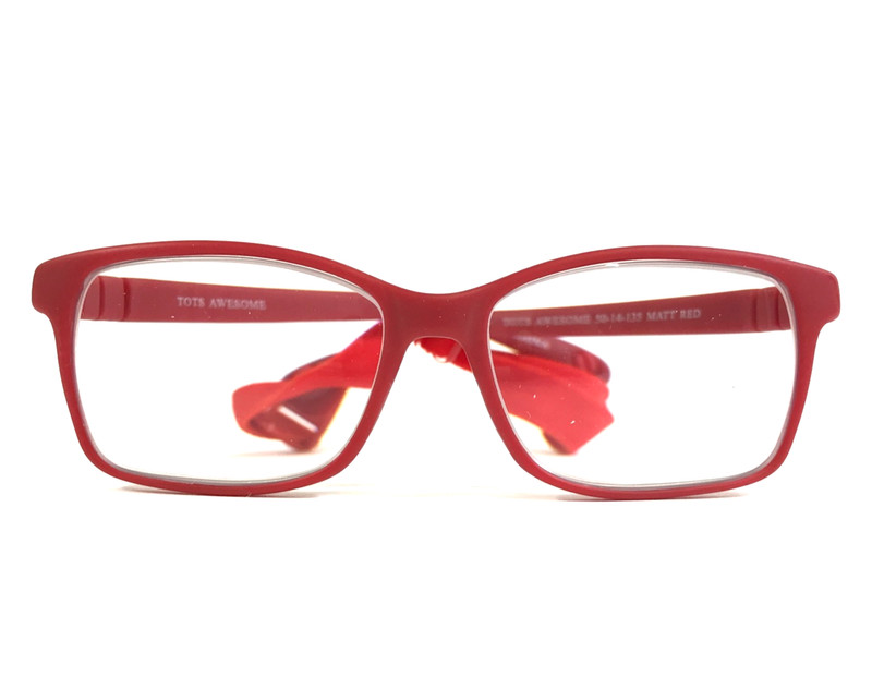 Tots Kids Eyeglasses Frames AWESOME MATT RED Rectangle Rubberized 50-14-135