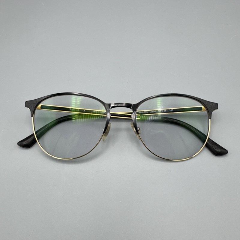 Ray-Ban Eyeglasses RB6375 2890 Round Black Gold 51-18-145 Clubmaster FRAMES ONLY