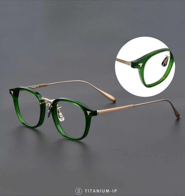 Retro Luxury Gunmetal Patchwork Pure Titanium Full Rim Eyeglass Frame Men Women gallery