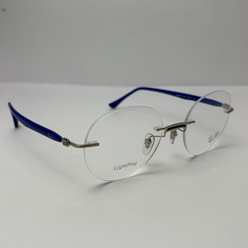 Ray Ban RX8768 (RB8768) Eyeglasses Frames 1231 Blue 50-18-140 Silver Rimless
