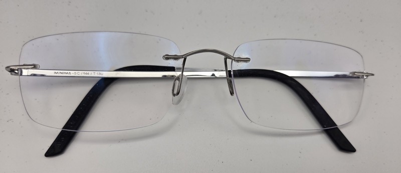 MiNiMA 5 C Titanium Eyeglasses Frames Only Rimless Silver France 144/T 13U