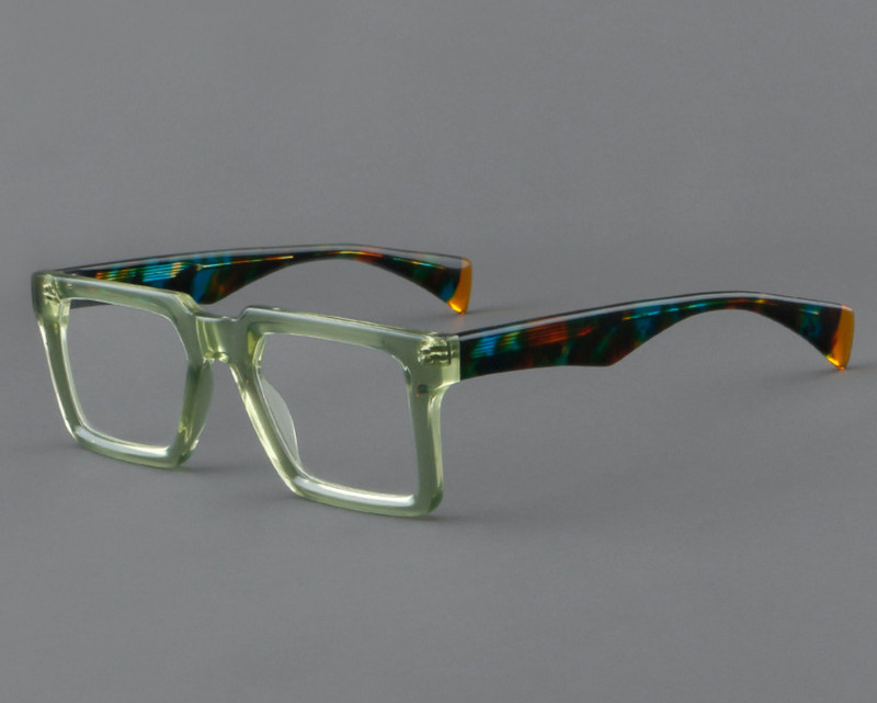 Retro Antique Square Full Rim Eyeglass Fashion Thick Acetate Frame Men Women