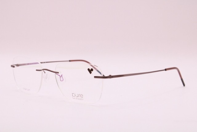 NEW PURE WITH AIRLOCK WISDOM 200 033 BLACK BROWN AUTHENTIC EYEGLASSES 52-18
