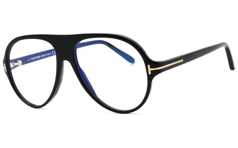 Tom Ford FT 5012 B 001 Black Blue Block Optical Frame Eyeglasses New 53mm