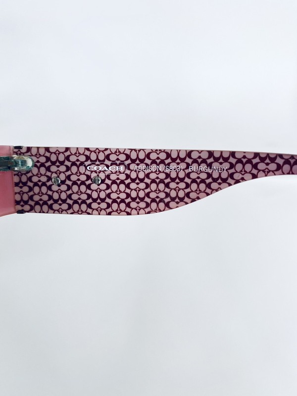 Coach Burgundy Pink Lucite Oversized Oval Glasses Addison S803 59 16 130 gallery