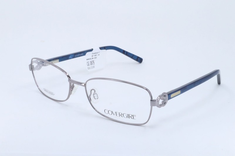 Covergirl CG0875 Silver Rectangle Women Full Rim 55-16-135 Eyeglasses Frames