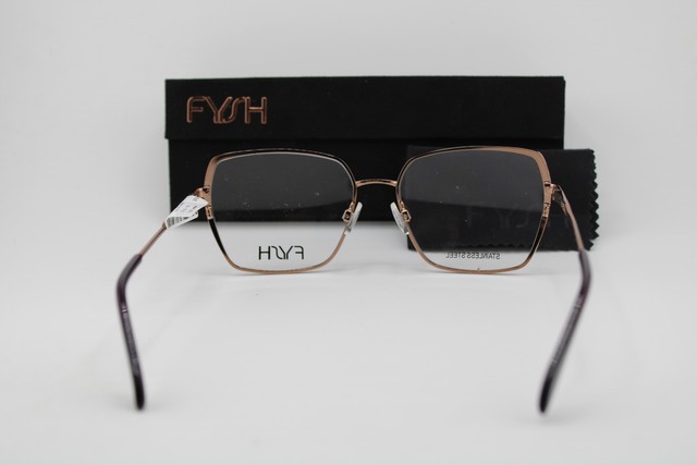 NEW FYSH 3753 M207 PURPLE GOLD GUNMETAL AUTHENTIC EYEGLASSES 54-16 gallery