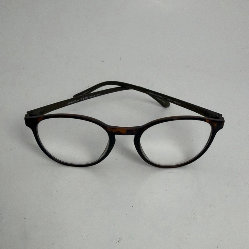 Eddie Bauer Oval Full Rim Plastic Eyeglass Frames only Brown Tortoise
