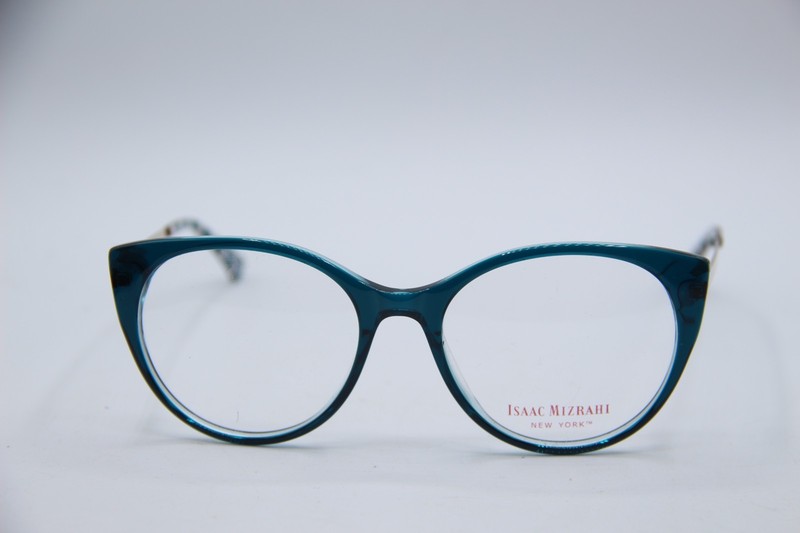 NEW ISAAC MIZRAHI IM30060 TL TEAL WHITE AUTHENTIC EYEGLASSES 52-17 gallery